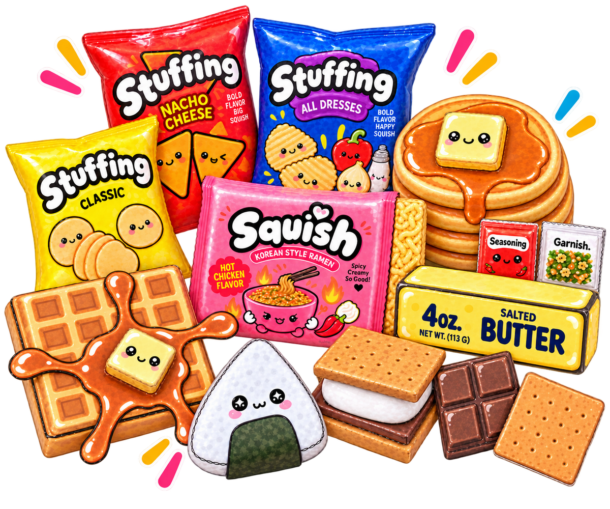 Paper Squish craft kit: envelope, printed sheets, tape, stuffing and instructions